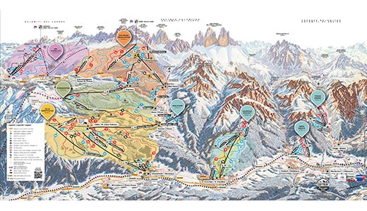Skigebiet 3 Zinnen Dolomiten