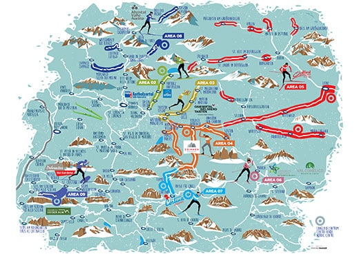 Dolomiti Nordicski Karte